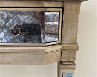 Toms-Price Hooker 3-drawer console with antiqued smoky mirror finish. Measures 72" W x 12" D x 34" H. Photo 2 of 3. 