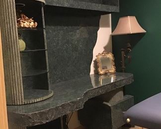 Gurami live edge wall unit desk. Measures 71" W  x 80" H x 30" D. 