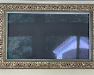 Custom flat-screen TV frame. Fits a 50" TV. Frame measures 56" W x 36" H. Photo 1 of 2. 