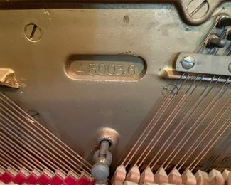 Baldwin upright piano refinished in black. Serial #450036. Photo 4 of 4. 