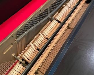 Baldwin upright piano refinished in black. Serial #450036. Photo 2 of 4. 