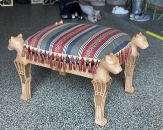 Vintage Marge Carson cheetah benches - 2 available. Each measures 35.5"W x 25"D x 21"H. 