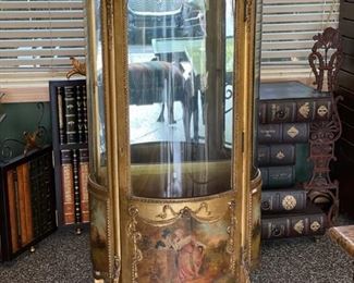 Antique French vitrine/curio. Late 19th century. Gilt finish. Measures 25" W x 14" D x 53" H. Photo 1 of 2. 