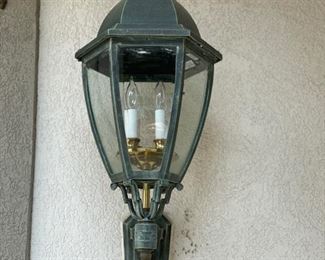 Set of 8 Hanover Model #356-8 outdoor lights in verde bronze finish. Two different mounting options. Photo 2 of 2. 