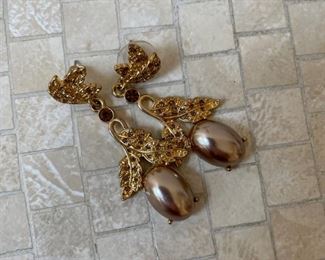 High-end costume jewelry earrings  - 1 pair shown. 