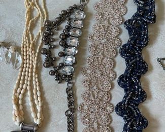 High end costume jewelry choker necklaces. 