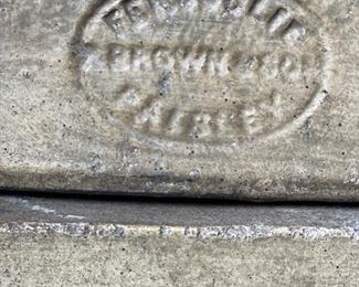 Antique Scottish Ferguslie Paisley Brown Urns & Plinths - 2 available.  Two pieces.  Each measures 13" x 13" x 50" H. Stamped by manufacturer. Photo 2 of 2. 