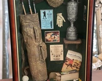 Golf shadow box. Measures 17" W x 23" H. 