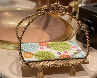 Decorative napkin holder. 