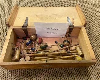 Antique 1900 London. Child's complete croquet set. Photo 2 of 2. 