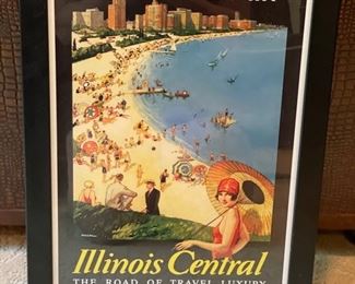 Chicago Illinois Central The Vacation City Poster. Measures 18" W x 24" H. 