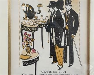 Set of 8 framed lithographs - Fashion Plate from La Gazette du Bon Ton. 5 shown. Photo 3 of 5. 