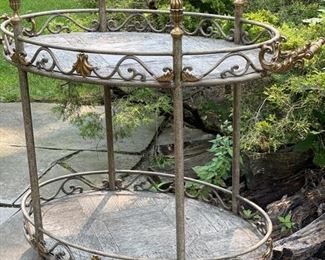 Plunkett wrought iron two-tiered tea/bart cart.