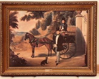 Two Gentleman with Their Gig. English School circa 1850. Photo 1 of 2. 