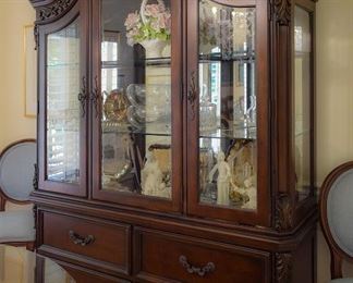 Dining room china cabinet full of beautiful items
