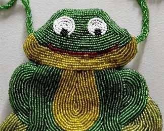 frog beaded purse