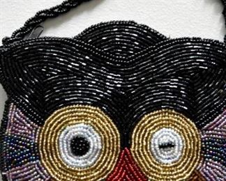 owl beaded purse