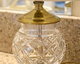 small glass and brass lamp