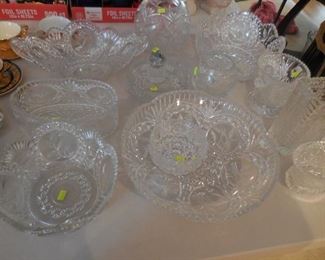 Newer pressed glass bowls and dishes