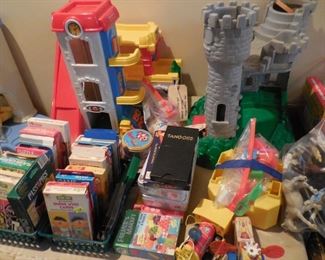 Vintage Parking Garage and Castle; flash cards; misc