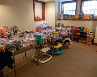 View of bags of toys