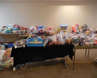 View of bags of toys