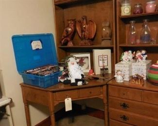 Ethan Allen Bedroom Corner Desk and Shelf Unit