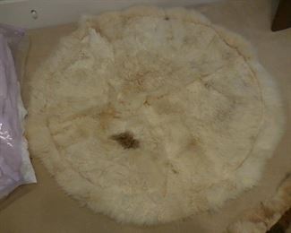 Alpaca Fur area rug  (the dark spot is coloration of the fur, not a stain)