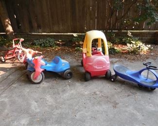 Children's outdoor toys (the one on the right is a Plasmacar)