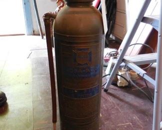 Old brass fire extinguisher