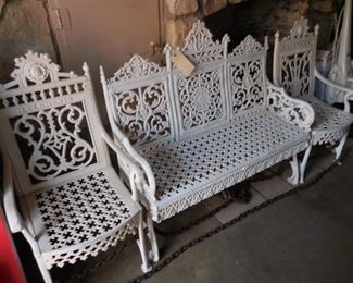 Rare Victorian (1890s) cast iron cemetery or garden furniture