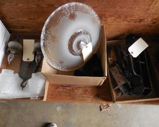 Antique light fixtures and hardware