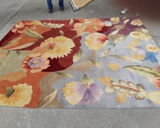 118"x94" (wool rug has some moth damage)