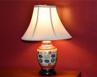 Floral Patterned Table Lamp With Shade