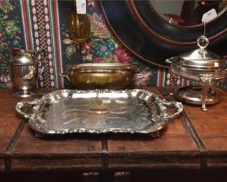 Group Lot Of Silver Plated Serving Items