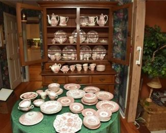 Large Group Lot Of Red and White China By Various Makers