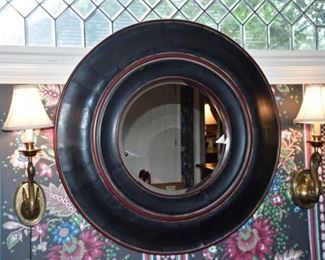 Painted Round Wall Mirror