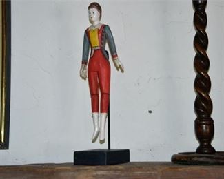 Vintage Painted Doll On Stand