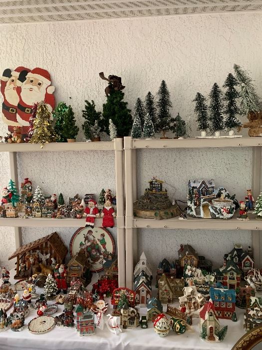 Christmas Village pieces and decor