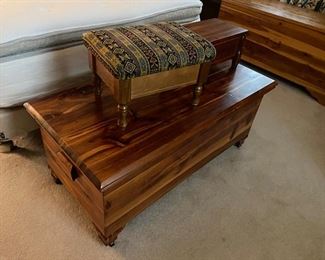 Cedar chest and foot stools