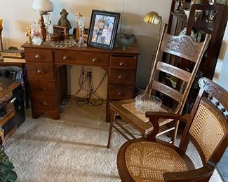 Desk and chairs