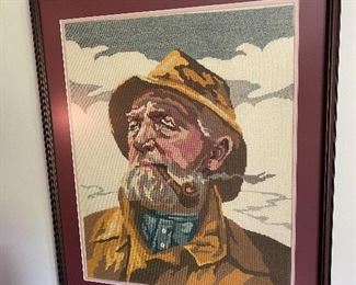 Old Man in the Sea needlepoint