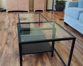 Glass top nesting tables