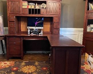 Very nice solid wood desk unit with cabinet