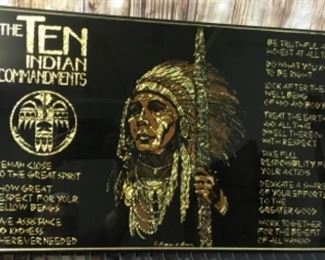 "THE TEN INDIAN COMMANDMENTS" WALL ART