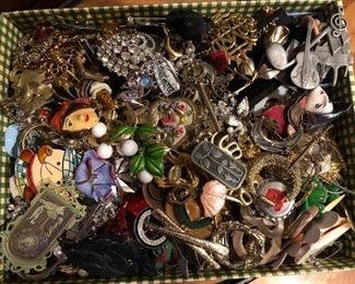 Over 200 Pins / Brooches ($1.00 each) Plus Other Costume Jewelry