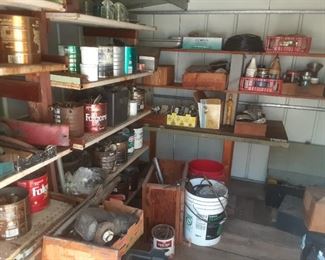 Shed full of miscellaneous metal parts