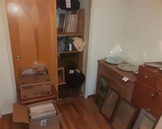Albums, Navy cloth, pictures and dresser