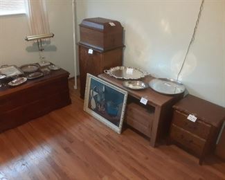 TV stand, night stand and more silver