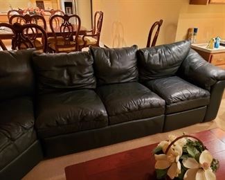 Green leather sectional